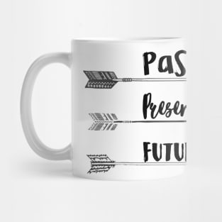 Past, Present, Future Typography Design Mug